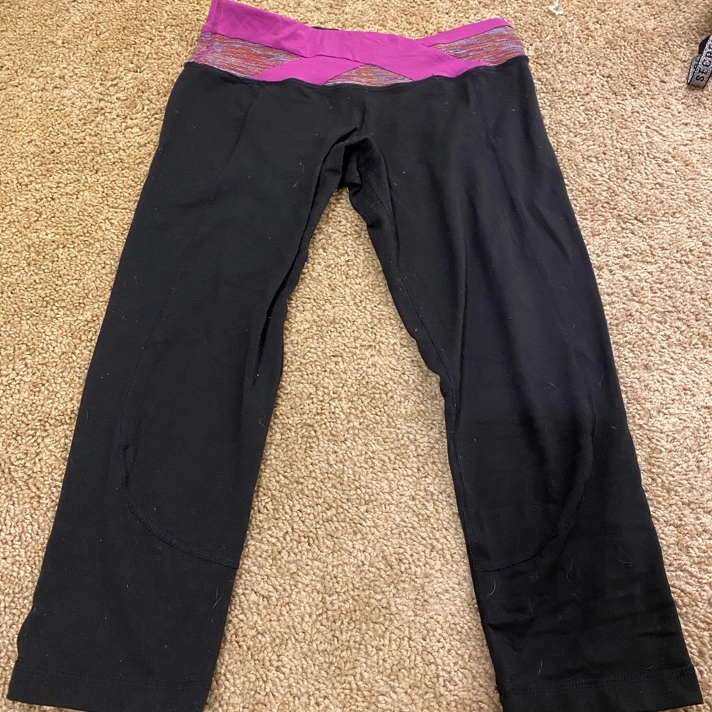 Black lululemon leggings 7/8 length crop